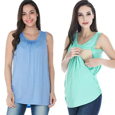 Dropshipping Women Maternity Breastfeeding Clothes Tee Sleeveless Nursing Shirt Tank Top S-XL |