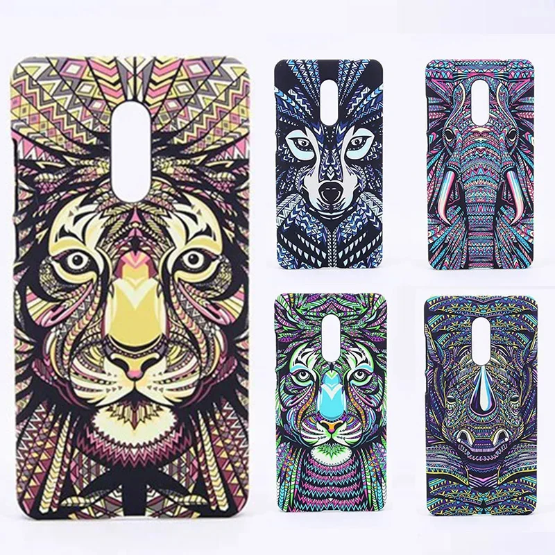 Брендовый жесткий чехол для телефона с рисунком льва волка совы Xiaomi Redmi Note 4 / 4X