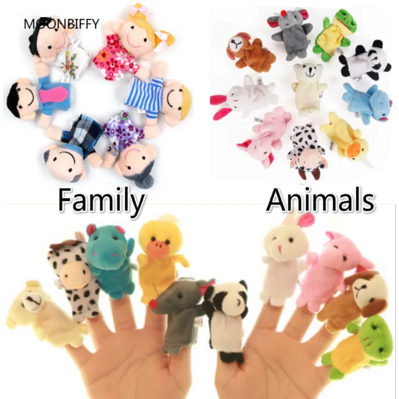 Детские плюшевые игрушки куклы пальчики реквизит для рассказов 10 шт. животные
