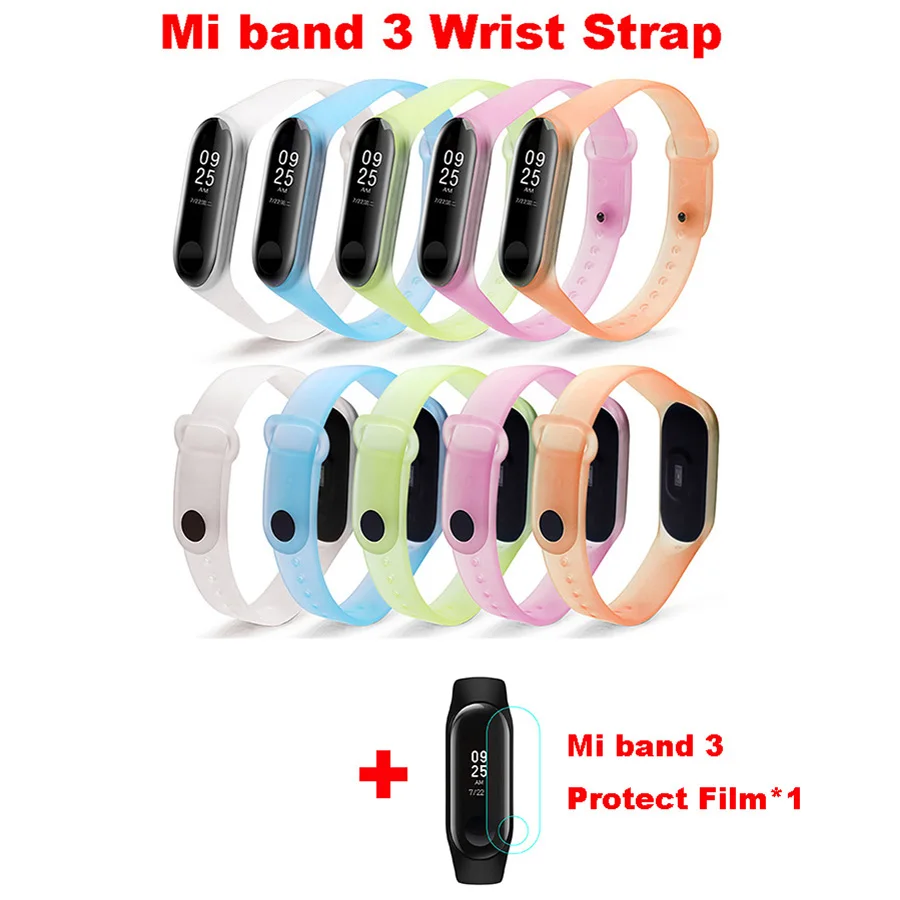 Ремешок для xiaomi mi band 3 прозрачный силиконовый аксессуар умного браслета