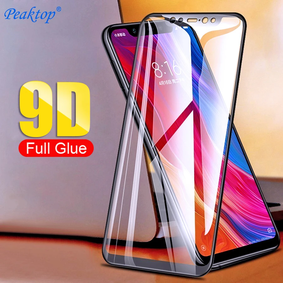 Защитное стекло с полным наклеиванием 9D для xiaomi a2 8 lite case xiomi a1 5x 6x mi8 mia2 light mia1