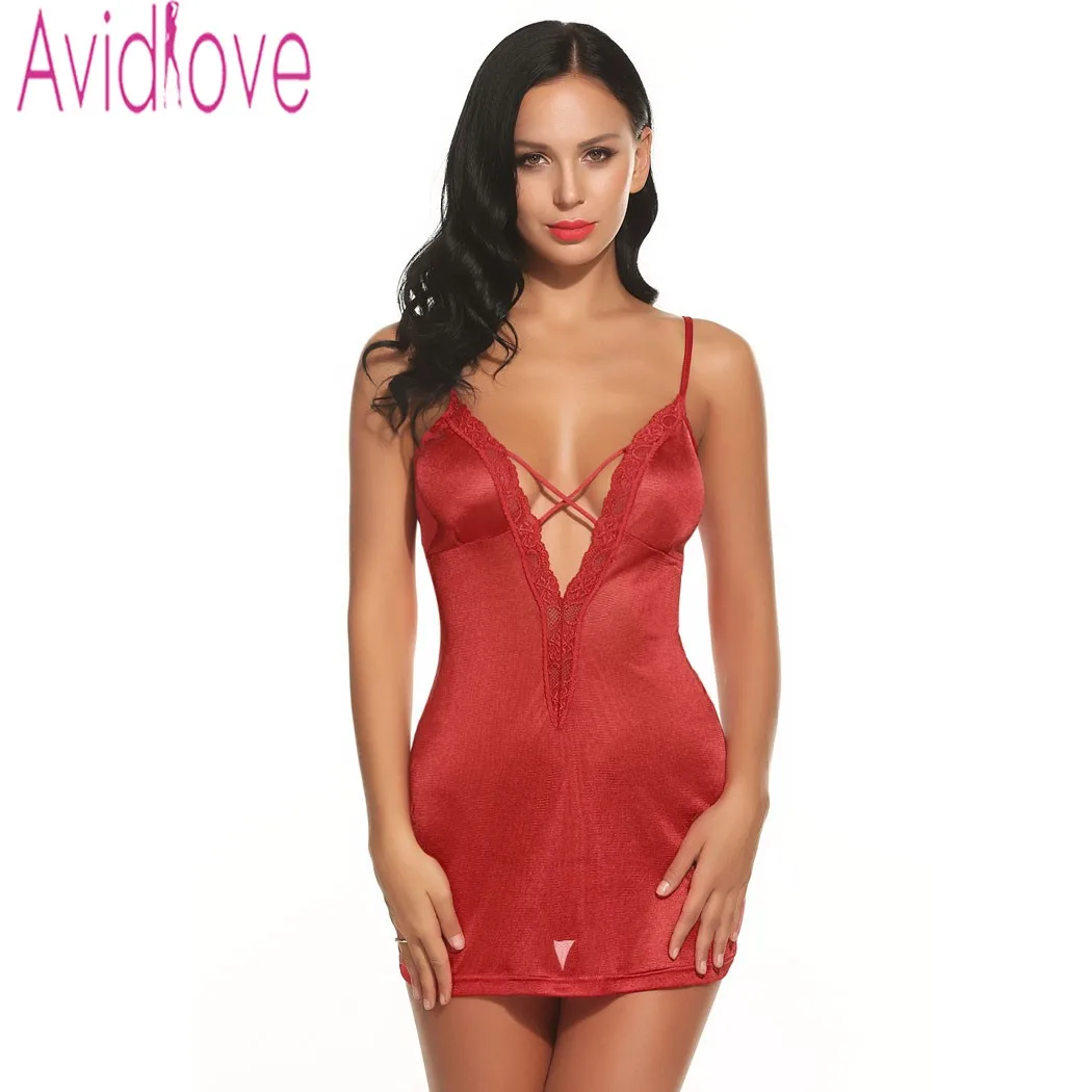 Бренд Avidlove одежда для сна нижнее белье на бретелях с глубоким v образным вырезом
