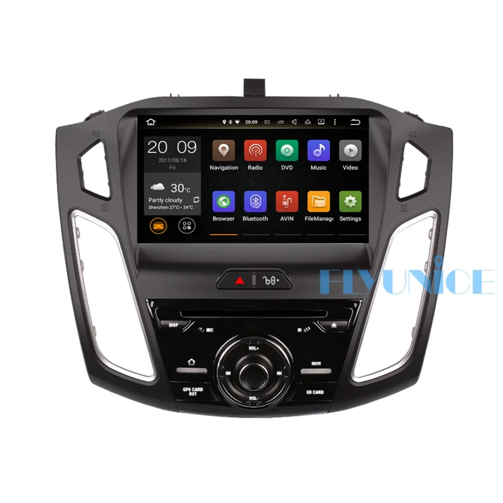 9 дюймов Android 8 0 Восьмиядерный 4 Гб RAM Автомобильный GPS навигатор с Bluetooth для Ford Foucs