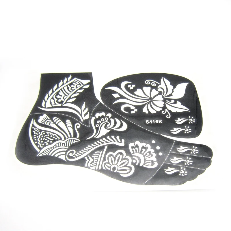 1 шт. трафареты для татуировки правой ноги краски тела ног большой цветок