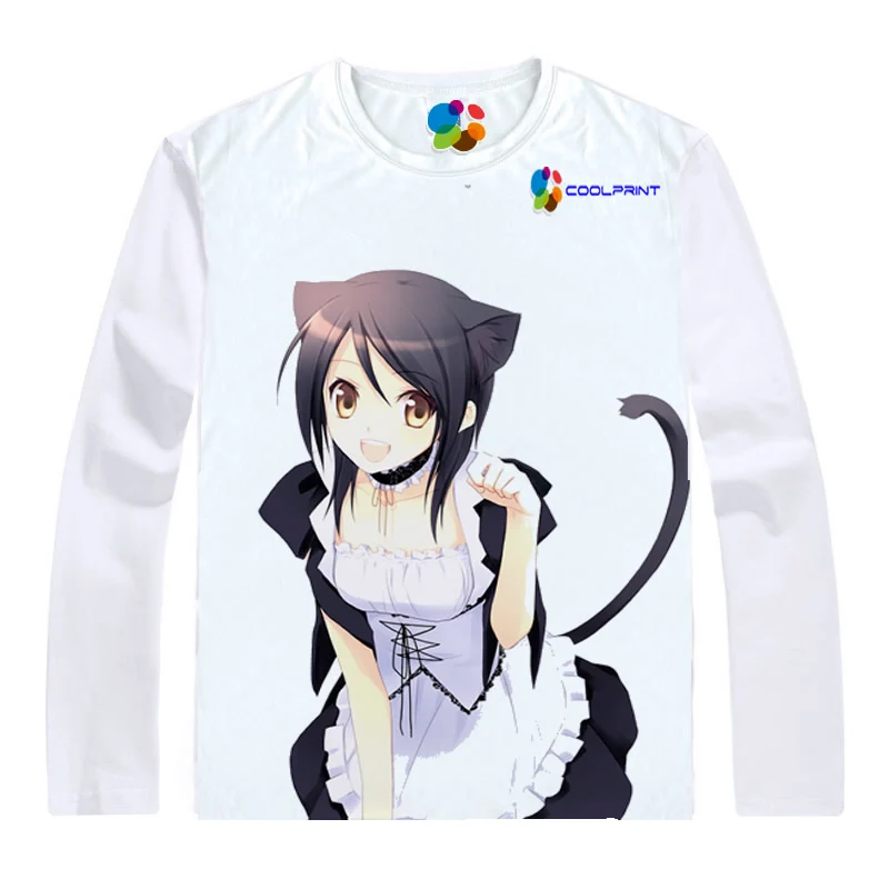 Coolprint японский Футболка с изображением в стиле аниме горничная сама футболки