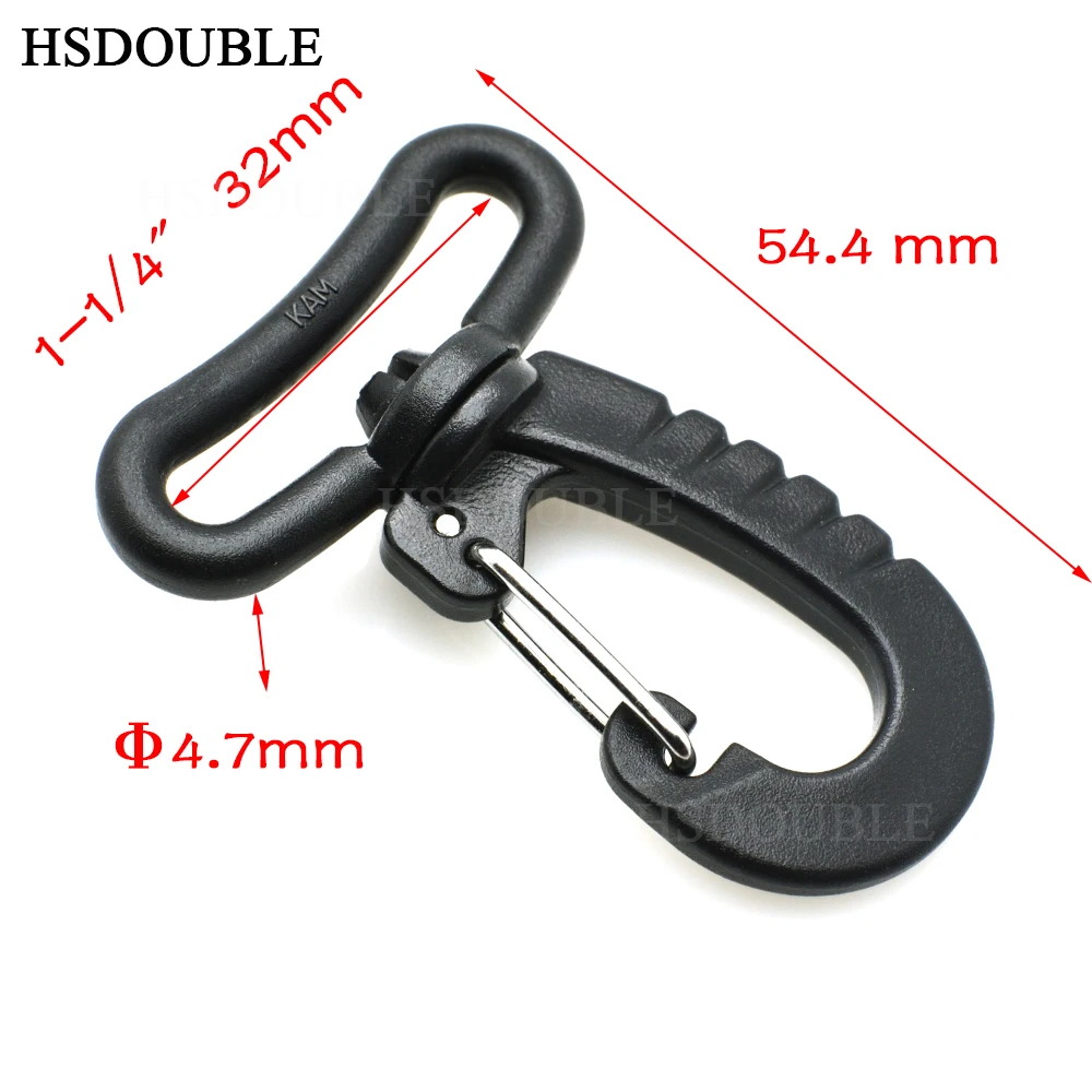 Пластиковый поворотный карабин для брелока рюкзака Пряжка ремень черный | Дом и