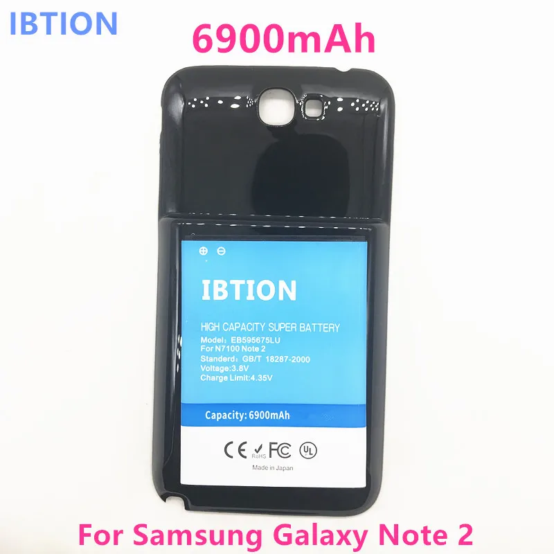 Ibtion 6900 мАч Замена Расширенный Батарея для samsung Galaxy Note 2 N7100 EB595675LU с задней крышкой