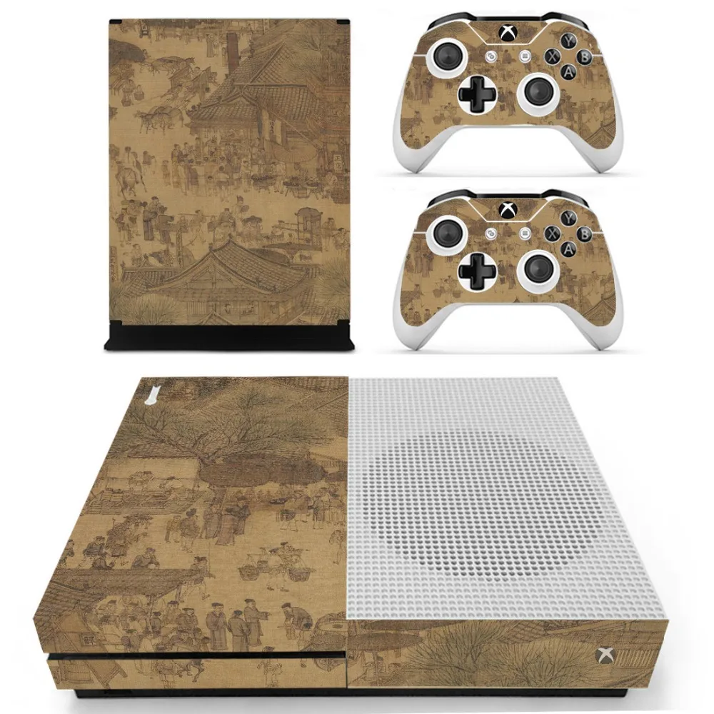 Китайская живопись виниловая кожа наклейки для XBOX One S консоли с двумя