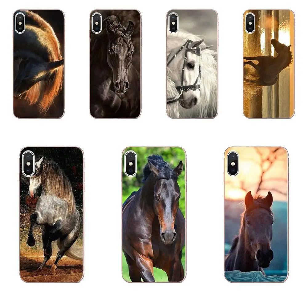 ТПУ защитный чехол для Apple iPhone X XS Max XR 4 4S 5 5C 5S SE 6 6S 7 8 Plus Отличные Красивые лошади