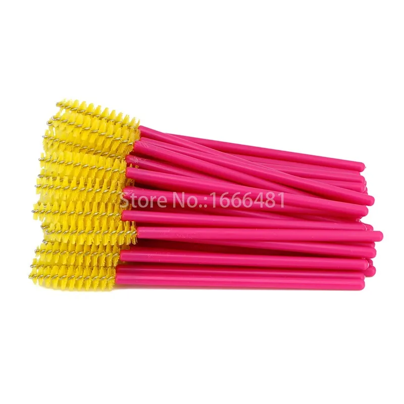 

100pcs/lot Mascara Wands for Eyelash Makeup Tools Eyelash Brush Rose Pink Color