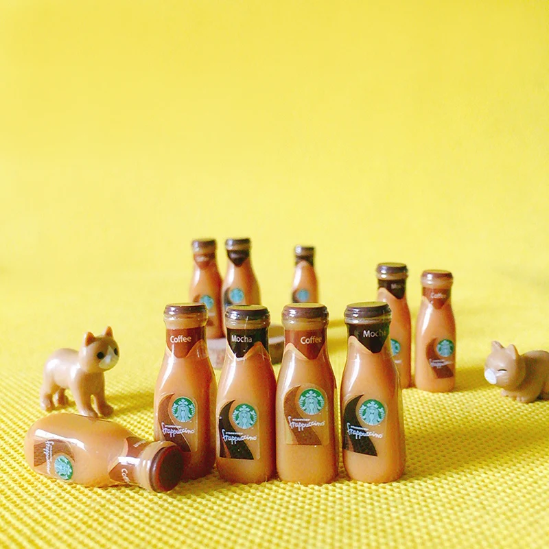 10 pcs coffee bottles/miniatures food/dinnerware/artificial/fairy garden gnome/terrarium/bonsai/figurine/doll house decor |