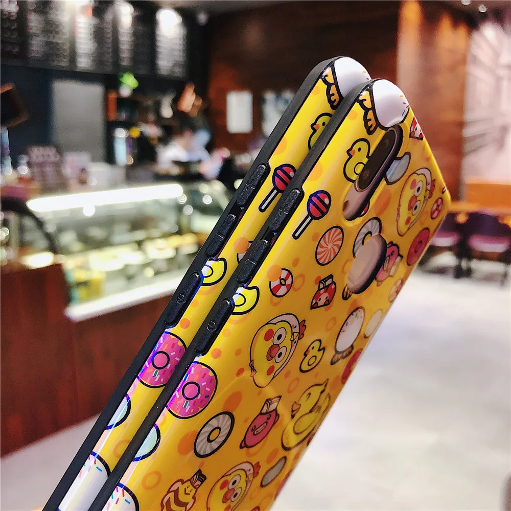 IMD Soft Case for Xiaomi 6X 8 9 SE Yellow Duck Little Bee Candy Cartoon Covers Mix 3 Anti-fall Protective Phone Cases |