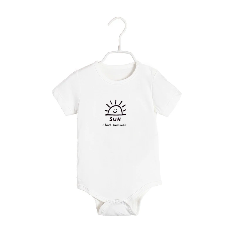 Модная хлопковая одежда для новорожденных Забавный Комбинезон маленьких