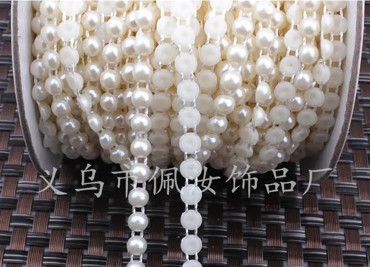 

Free Shipping! 50m 4mm semicircle Wired pearl garland ,wedding stage decoration event & party supplies crafting DIY accessory