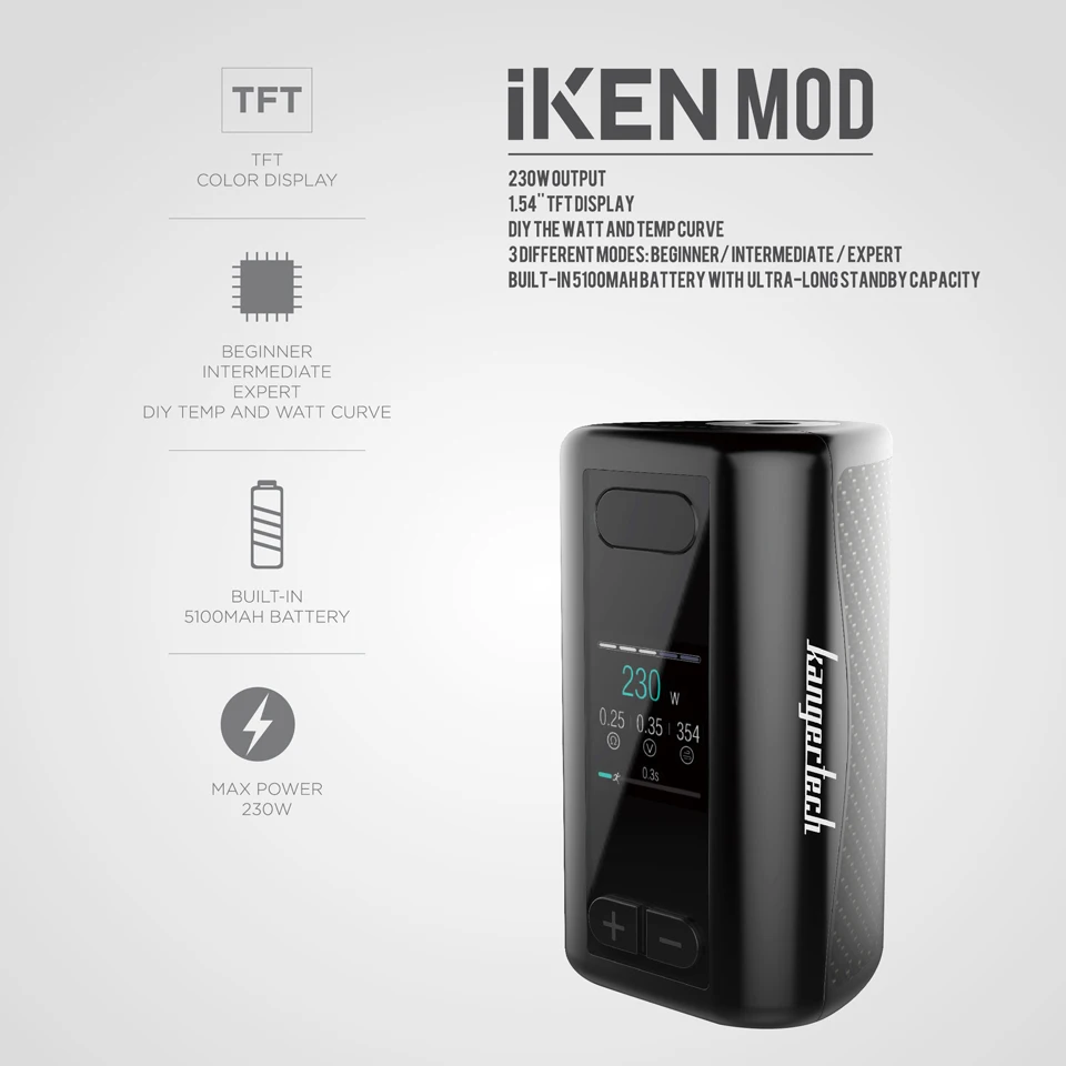 Оригинальная электронная сигарета Kanger iKen Box Mod встроенный аккумулятор 5100 мАч 230 Вт