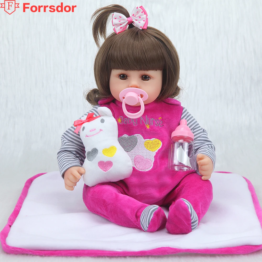 Мягкие кудрявые волосы forrsdor 42 см Реалистичная силиконовая кукла Реборн