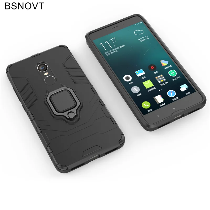 BSNOVT Xiaomi Redmi Note 4X Shockproof Cover Finger Ring Magnetic Holder Soft TPU Back Case For Capa 5.5&quot |