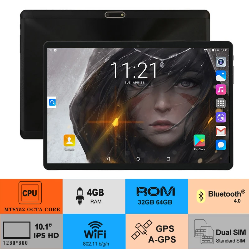 Глобальная версия 10 дюймов планшет Восьмиядерный 4+ 64 Гб 4G FDD LTE 1280*800 ips две sim-карты Wifi gps Android 9,0 планшеты 10 10,1