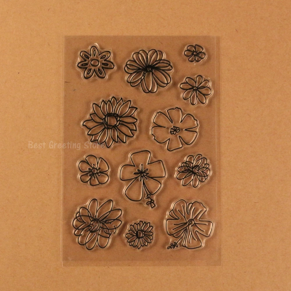 

clear stamps flower stamps for scrapbooking,planner journal stamp