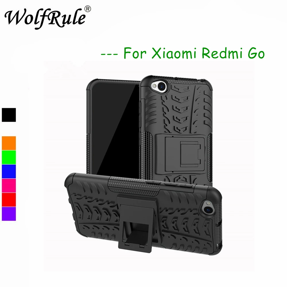 Чехол WolfRule Redmi Go двухслойный защитный силиконовый чехол для Xiaomi держатель