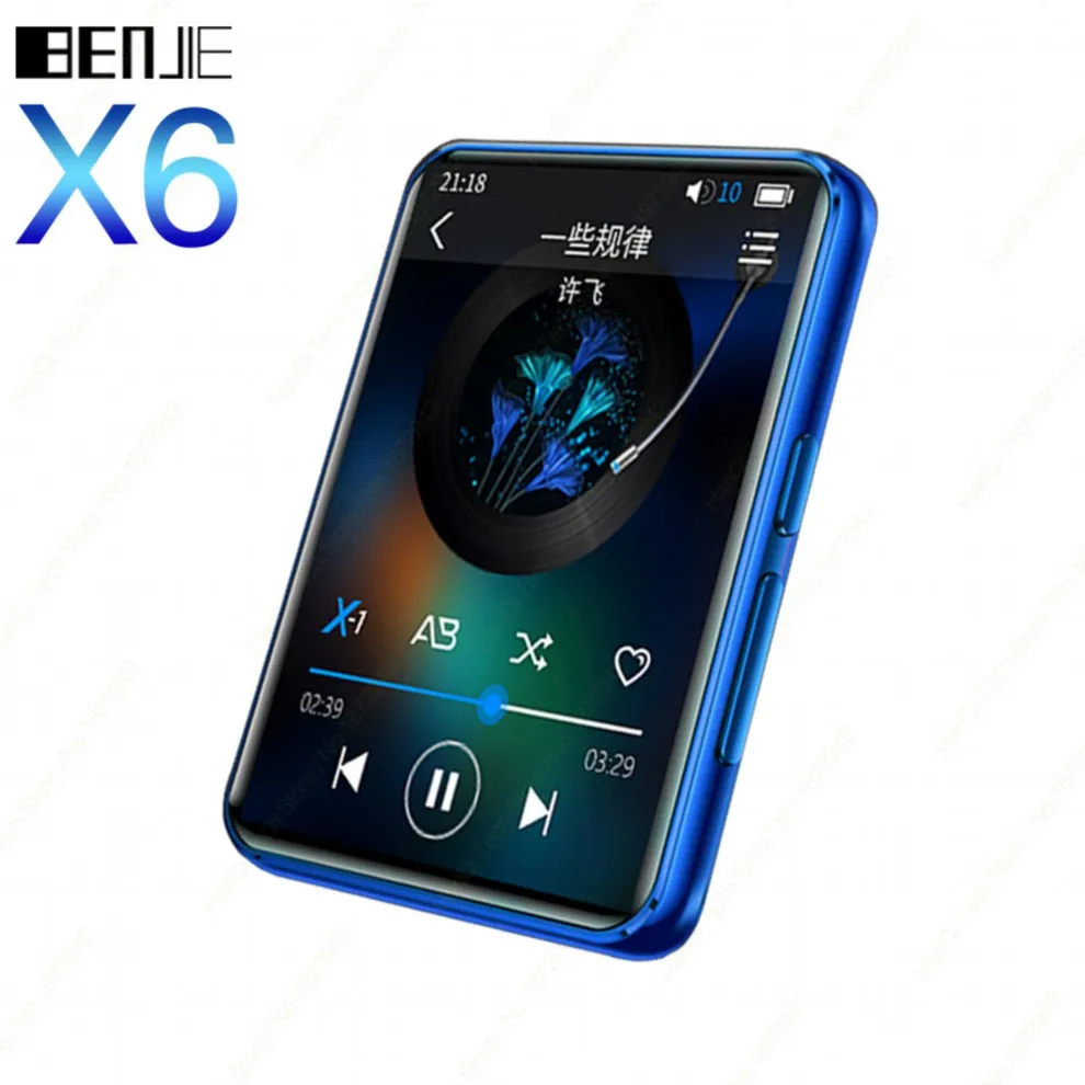 Blue Benjie X6 полный сенсорный экран MP3-плеер 4 Гб 8 Гб музыкальный плеер со встроенным динамиком fm-радио видео плеер электронная книга Поддержка TF карта - Цвет: Blue