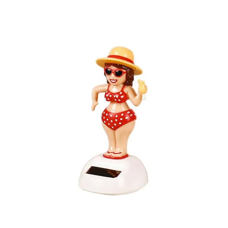 Beach girl Совершенно мультфильм животных солнечный автомобиль кукла орнамент украшение головы встряхивания автомобильные аксессуары - Название цвета: Beach girl