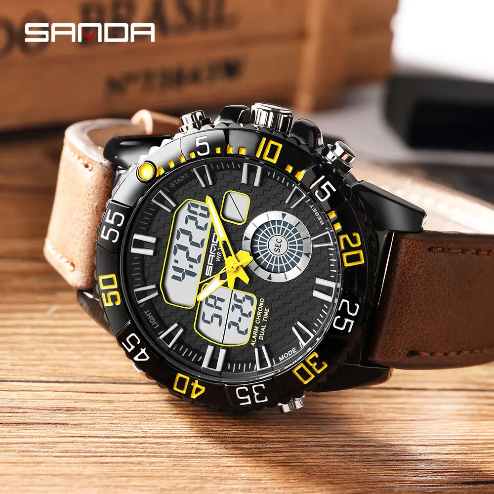 Часы наручные SANDA мужские электронные спортивные водонепроницаемые