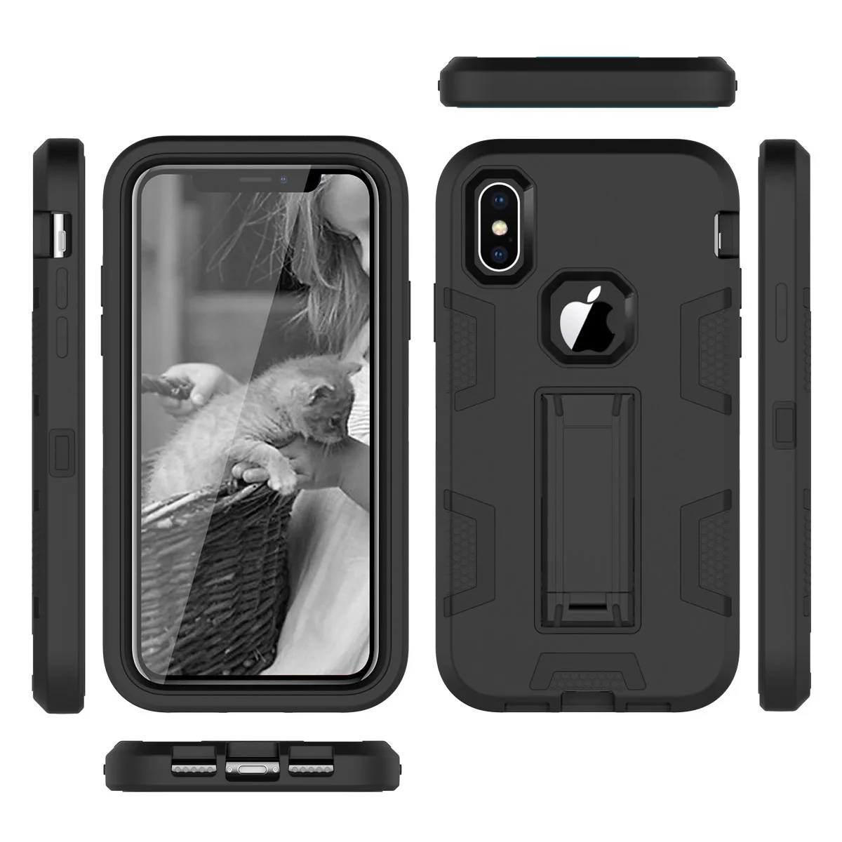 Грандевер 2 в 1, тяжелый защитный чехол для Iphone X, чехол C2, жесткий черный, розовый, золотой, красный, задняя крышка для Iphone X, чехол-подставка