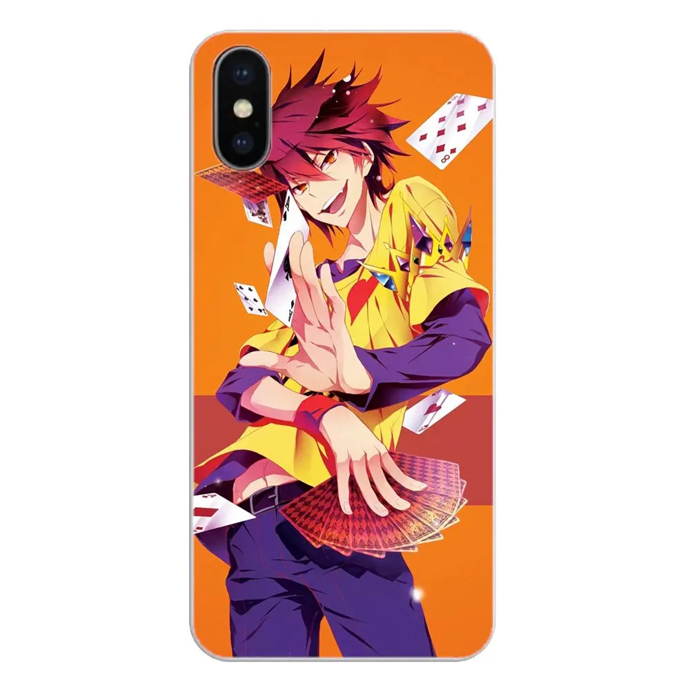 For iPhone XS Max XR X 4 4S 5 5S 5C SE 6 6S 7 8 Plus Samsung Galaxy J1 J3 J5 J7 A3 A5 Silicone Case cartoon No Game Life Sora |