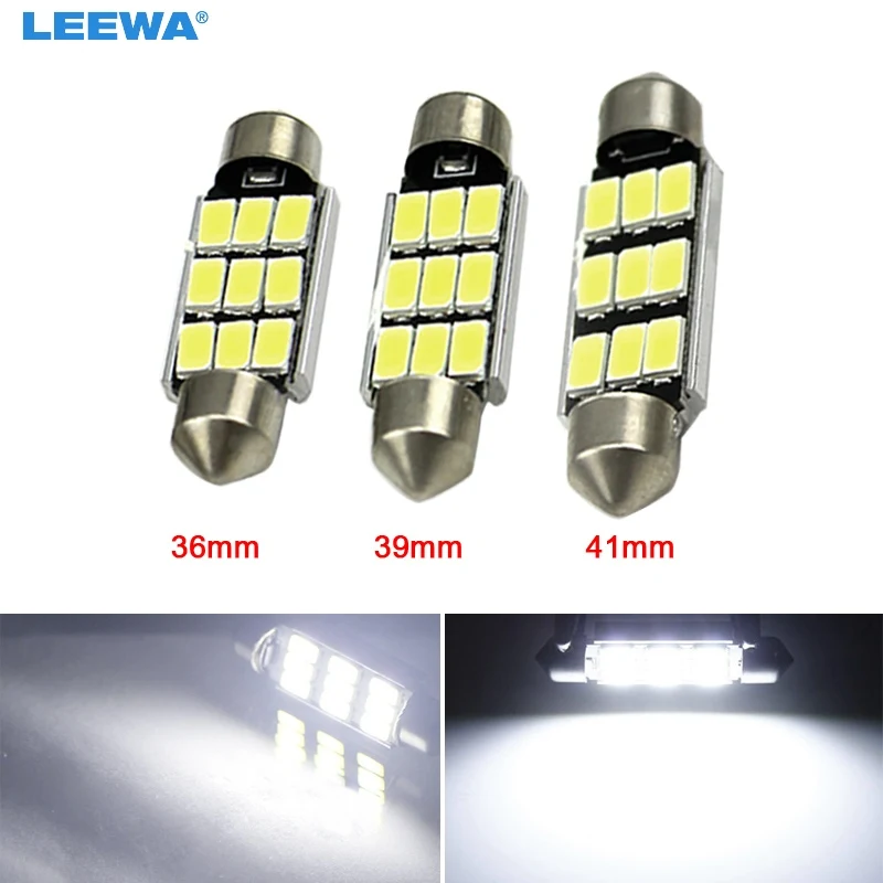 LEEWA 2 шт. белый 36 мм/39 мм/41 мм 5730 9-SMD Canbus безошибочный автомобильный фестон