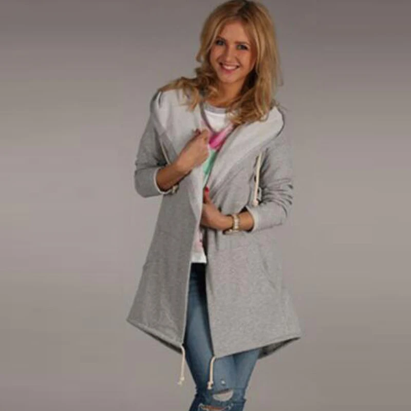 2018 новые осенние зимние женские повседневные куртки длинные с капюшоном