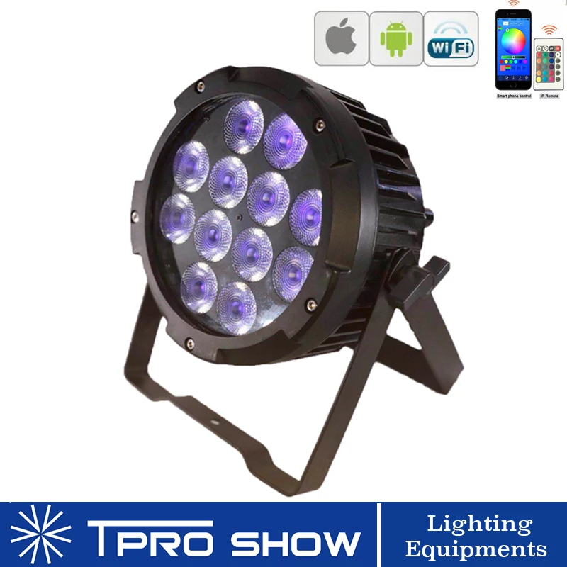 Беспроводной LED Par 12x18 Вт RGBWA УФ наружное освещение для сцены плоская питание от