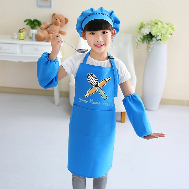 

Children's Drawing Apron Logo Print Baking Class Cooking Antifouling Art Painting Smock Clothes Kids Pinafore