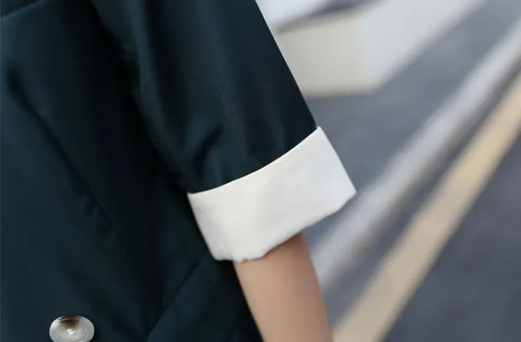 Женский однотонный комплект из 2 предметов костюм с пиджаком и шортами