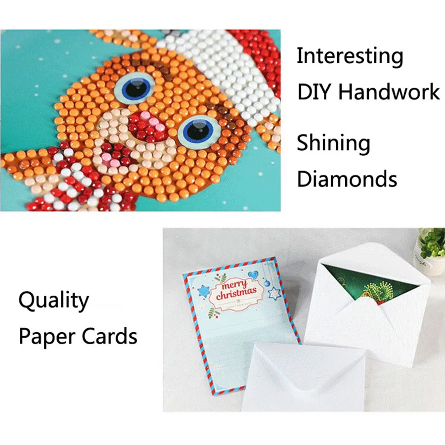 8 шт DIY бриллиантовые подарочные открытки с днем рождения праздник
