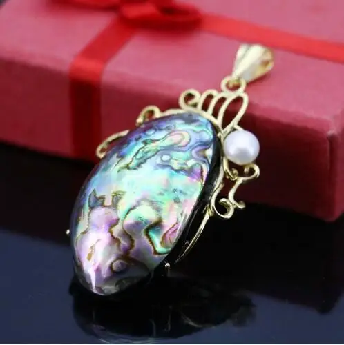 

Abalone seashell shells white pearl craft pendant, Necklace