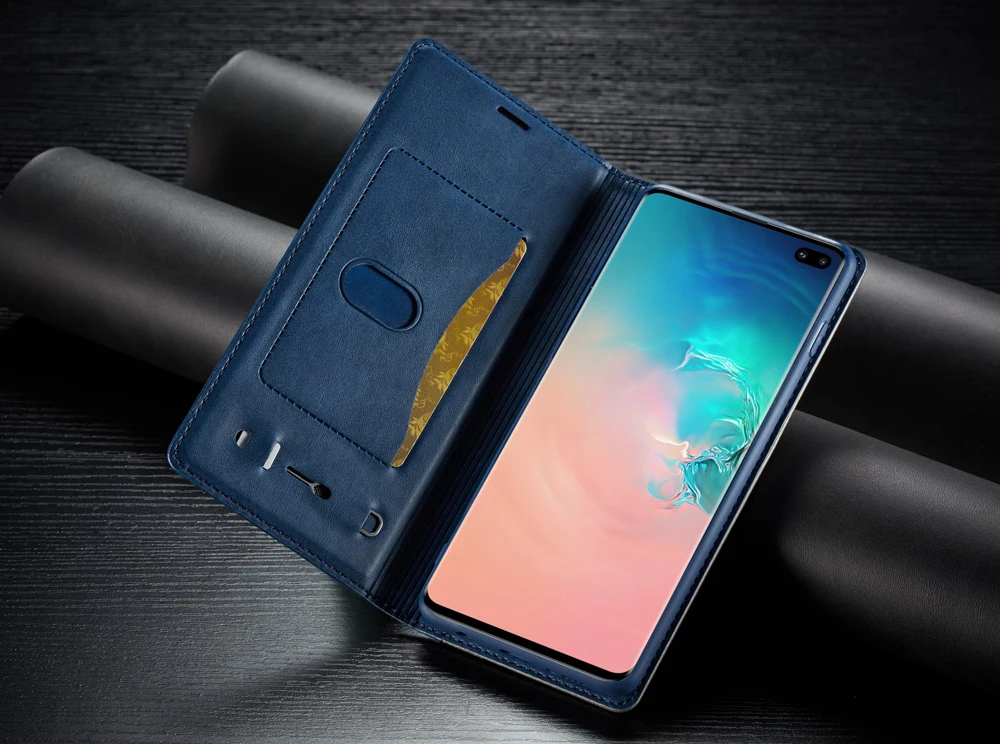 Кожаный чехол для телефона s для samsung Galaxy Note10 S10E S10 Plus S8 S9 контрастный цвет флип Fundas кожаный чехол с карманом для карт