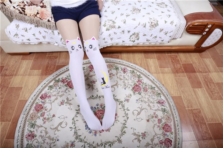 Hello KItty/чулки для косплея с рисунком кролика кошки дьявола милые забавные сшитые