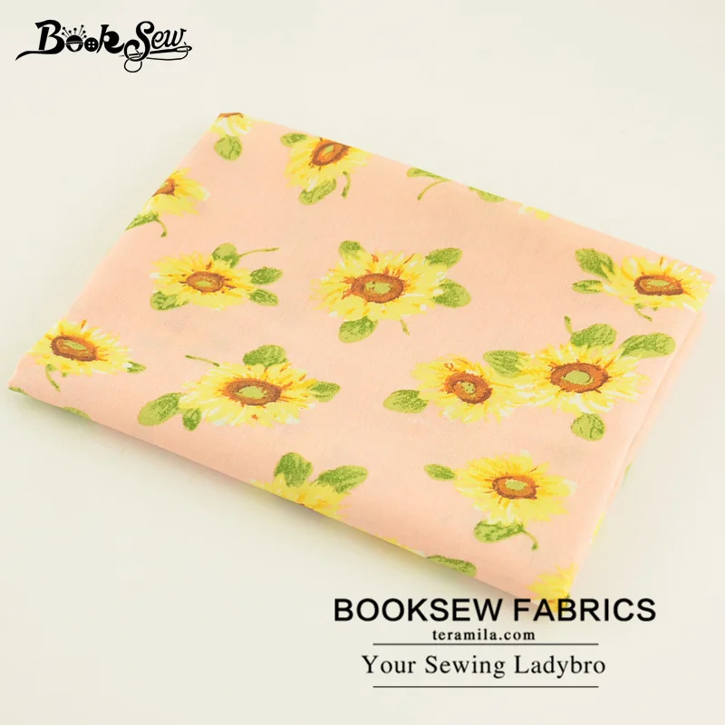 Booksew 100% хлопок поплин Ткань розовый Жир Квартал подсолнечника соизволил мягкий