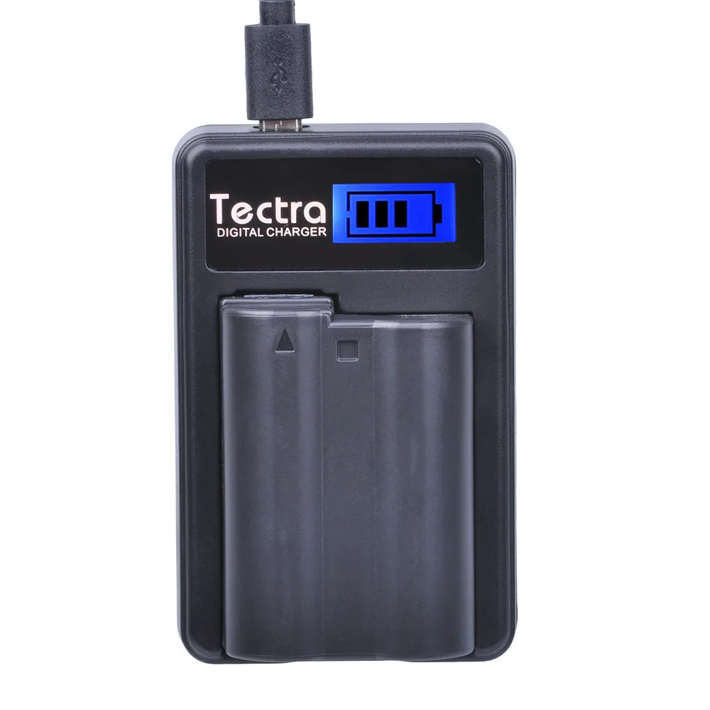 Аккумулятор для фотоаппарата Tectra 2 шт. + зарядное устройство USB с ЖК дисплеем Nikon