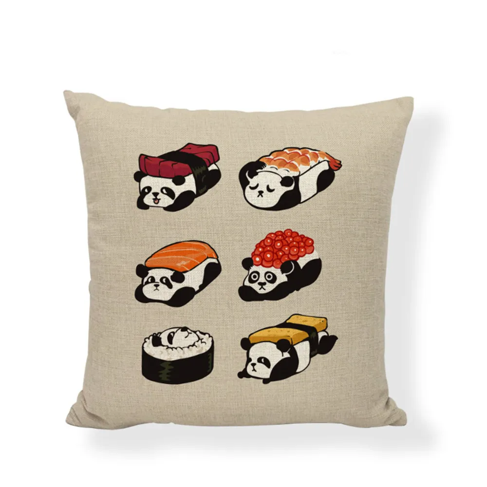 Лосось суши мягкая собака щенок Мопс милый чехол для подушки с кошкой конус