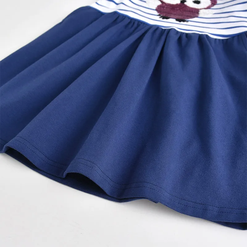 Dxton Summer Girl Clothing Sequined Girls Dress Unicorn Princess Stripe Short Sleeve Animal Kids for 3-8Year | Детская одежда и