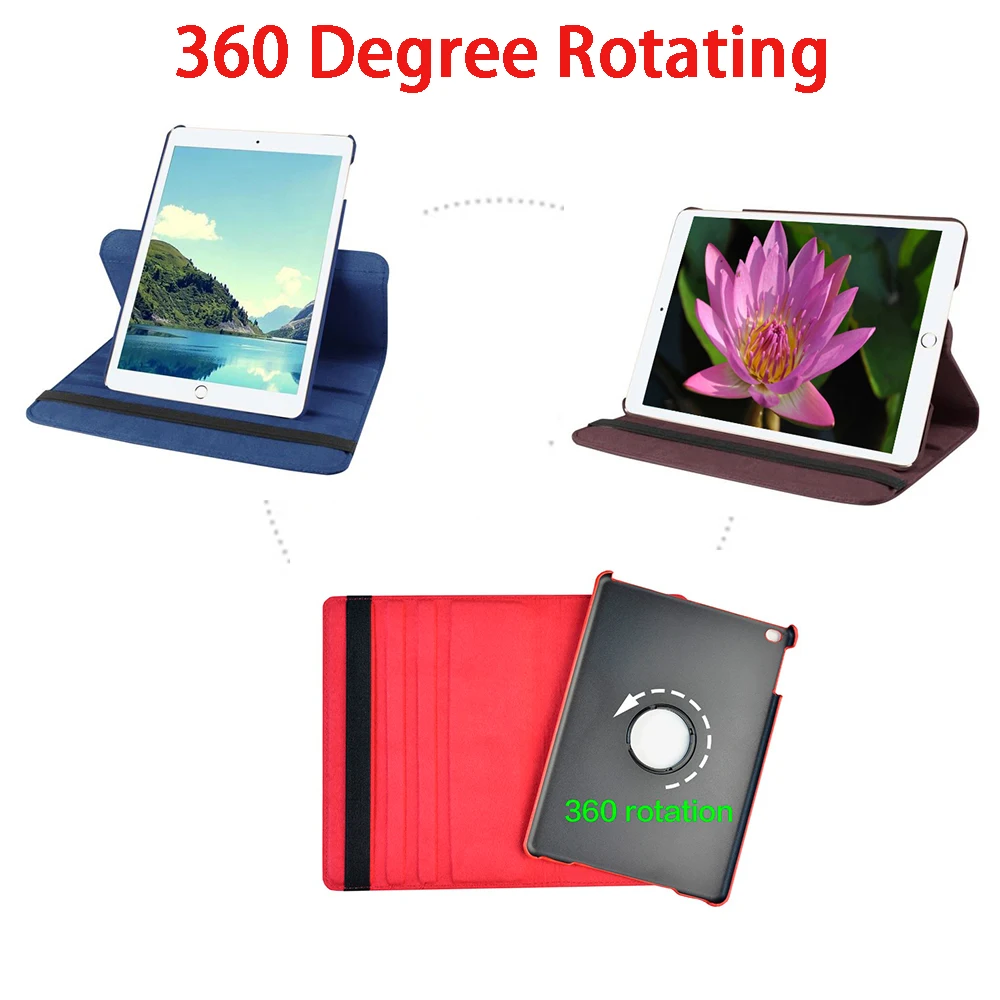 Новый кожаный 360 Вращающийся чехол для Apple iPad 9 7 дюймов Air/Air 2 retina ультра тонкий