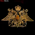 Three Ratels  MT-029# 54*80мм Военно-Морской Флот_Российской Федерации двуглавый орел Эмблема никель золотистые металлические наклейки на авто Никелевый сплав наклейки на авто ноутбук