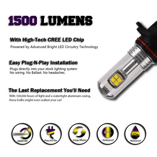 2 шт. Автомобильные светодиодные лампы 80 Вт 6000 К 9005 9006 12 В 24 В|fog light bulb|led 80w9005 bulb |