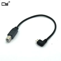 10p 25cm usb 2 0 standard b male to usb micro 5 pin 5pin male right angled 90 degree data cable for tablet hub hard disk printer