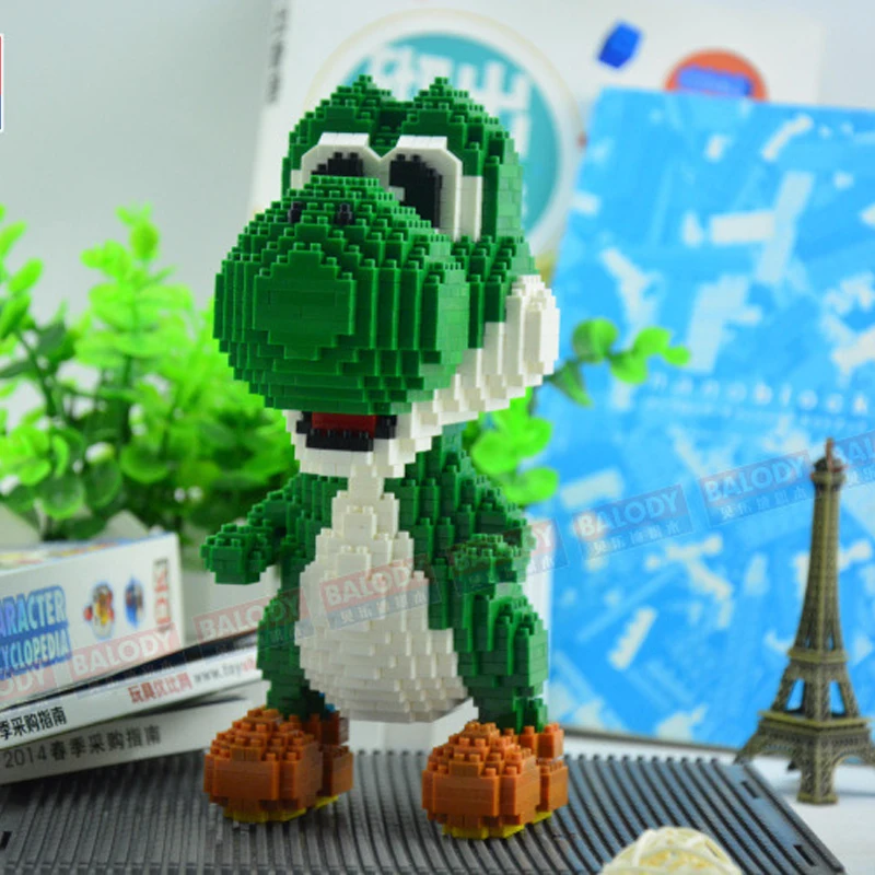 Классическая игра Super Mario Luigi Bowser Wario Yoshi огненный Monster DIY мини строительный алмаз