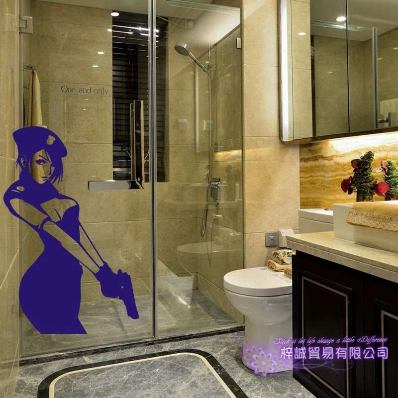 Sexy Girl Police Decal Beauty Body Naked Sticker Wall Bathroom Woman KTV Pub Bar Shop | Дом и сад