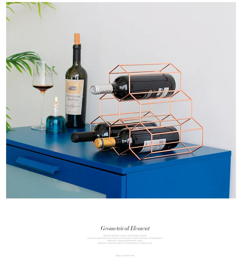 Креативный стиль Gold Honeycomb стеллаж для Вина Полка Multi-function rack Home ресторан винный кулер украшения