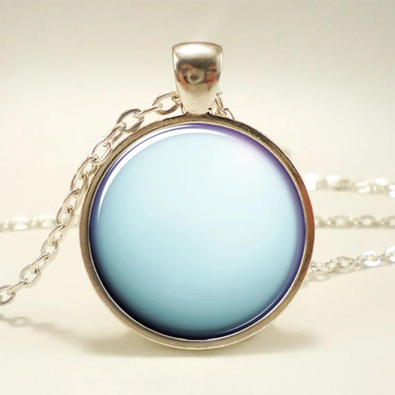 2016 Новый ручной работы стеклянный купол ожерелье уран планета подвеска